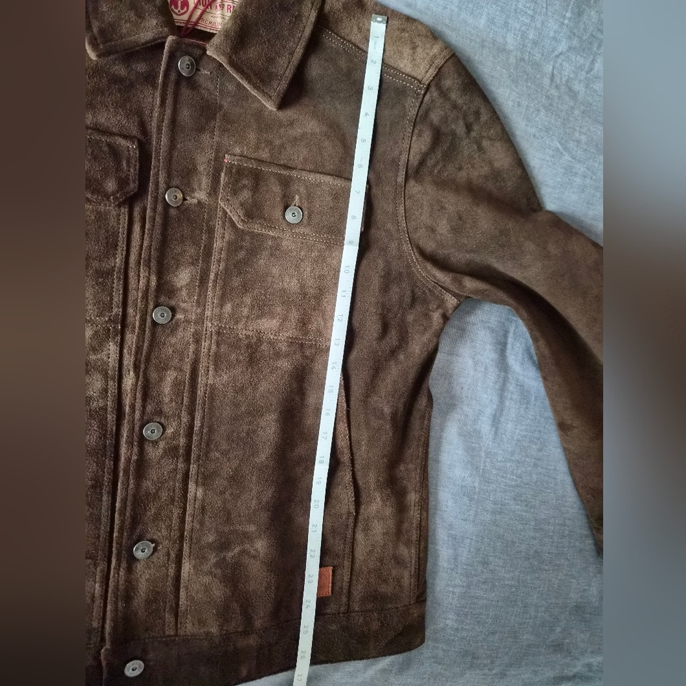 Iron & Resin Brown Buffalo Suede Mechanic Jacket In XL - Picture 7 of 10